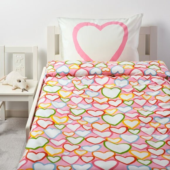 NIP IKEA Vitaminer Hjarta – Heart – Duvet cover & Pillowcase – Twin - Picture 1 of 4
